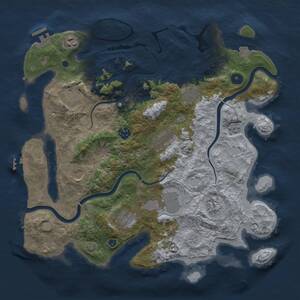 Thumbnail Rust Map: Procedural Map, Size: 3850, Seed: 2141125449, 16 Monuments