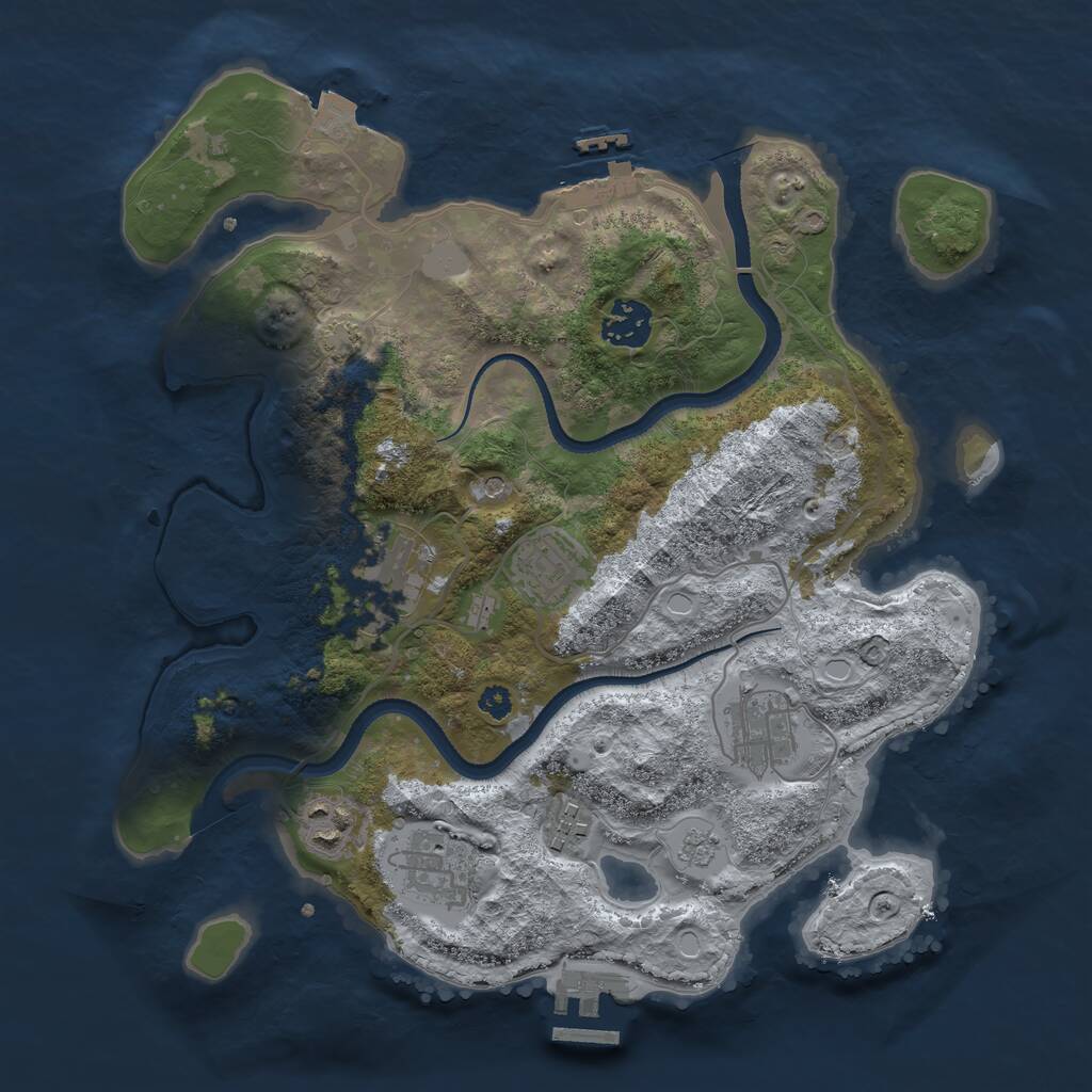 Rust Map: Procedural Map, Size: 3300, Seed: 1589454610, 13 Monuments