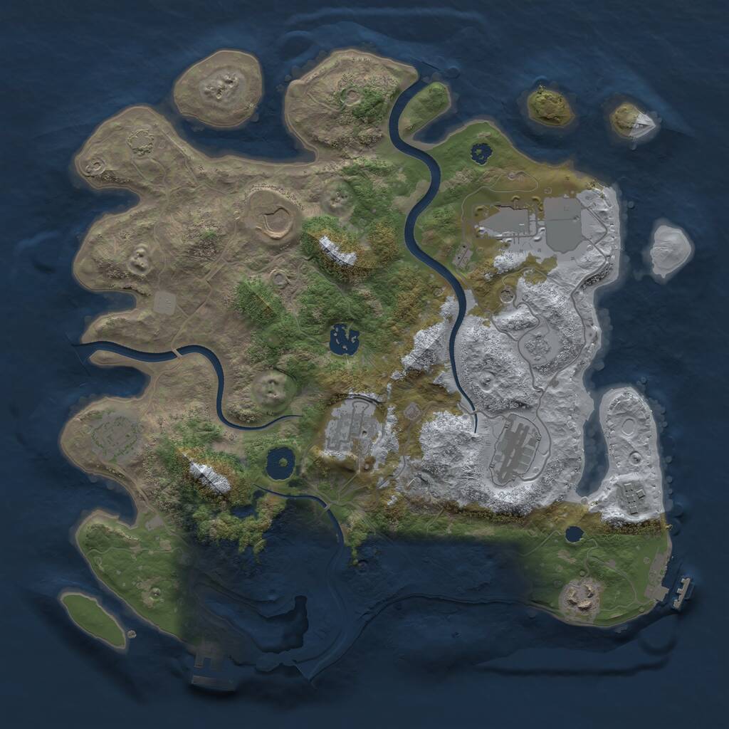 Rust Map: Procedural Map, Size: 3500, Seed: 1623328754, 14 Monuments