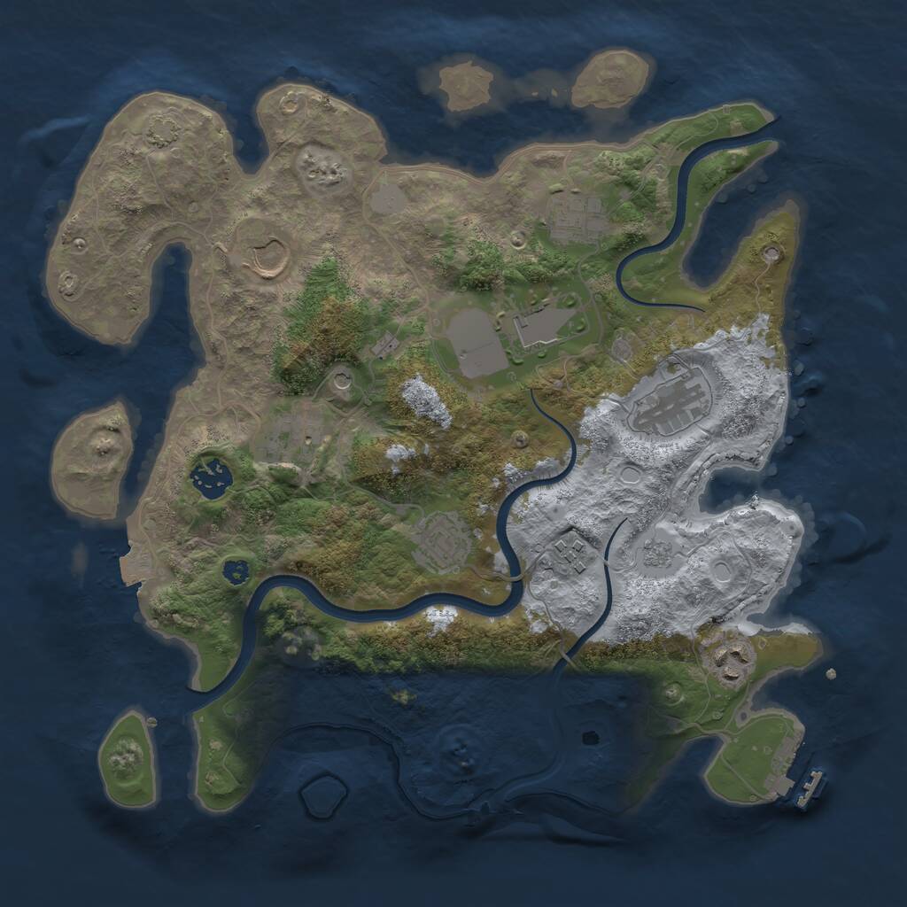 Rust Map: Procedural Map, Size: 3500, Seed: 87516645, 14 Monuments