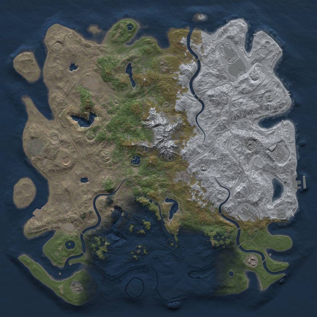 Rust Map: Procedural Map, Size: 5000, Seed: 249594, 17 Monuments
