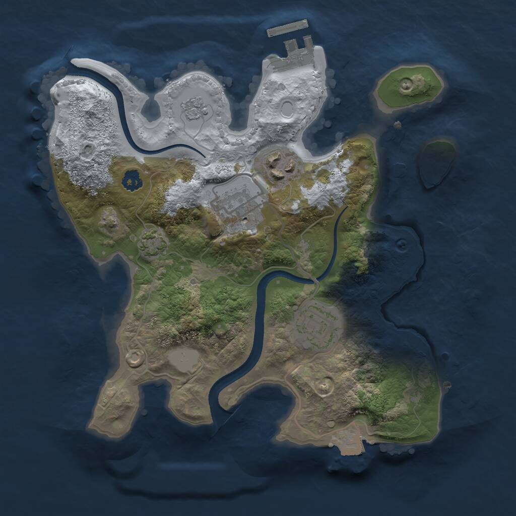 Rust Map: Procedural Map, Size: 2500, Seed: 1873605679, 7 Monuments