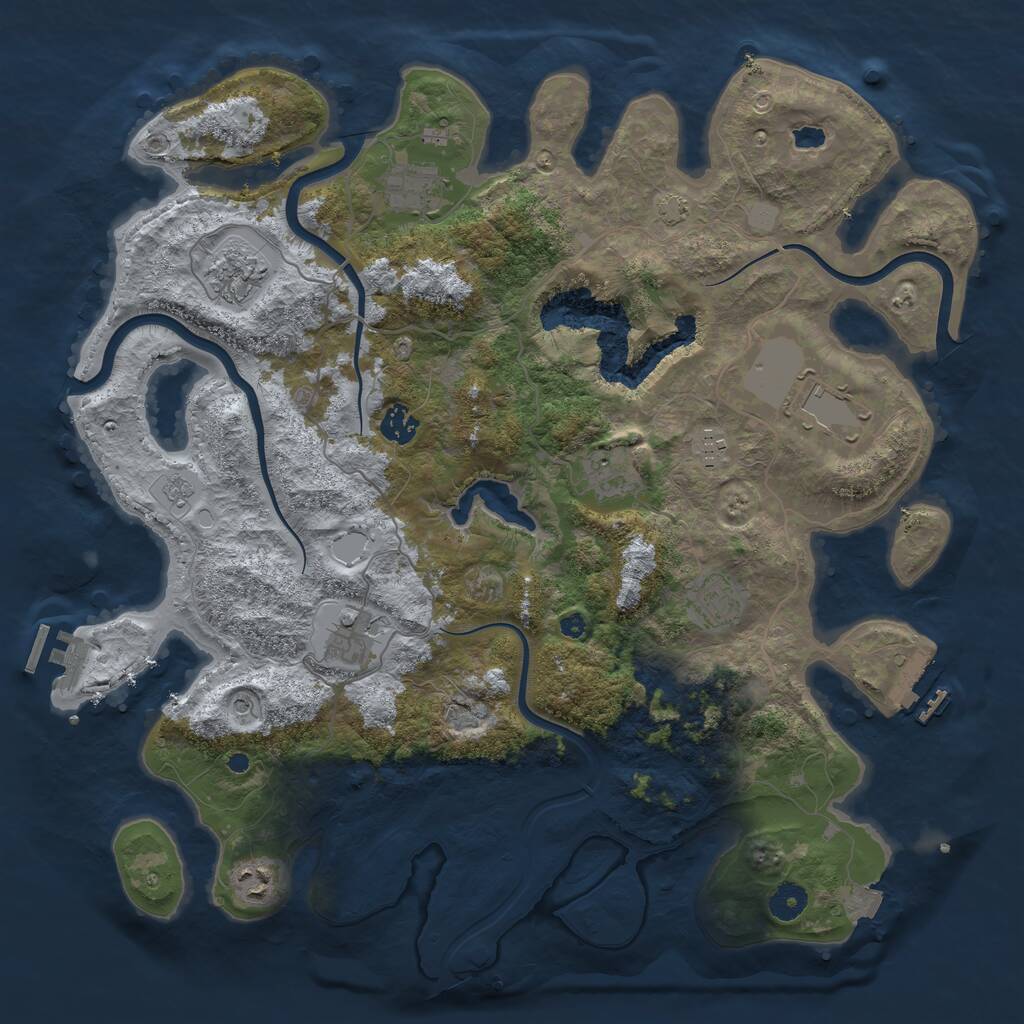 Rust Map: Procedural Map, Size: 4100, Seed: 2112, 15 Monuments