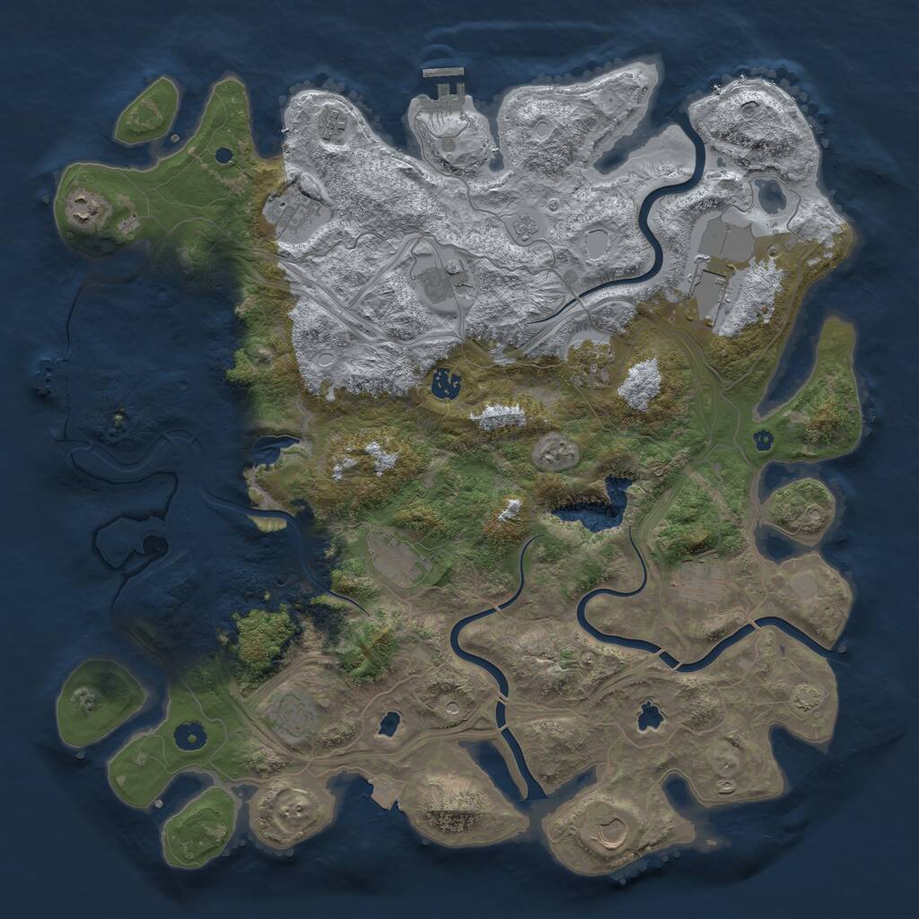 Rust Map: Procedural Map, Size: 4500, Seed: 337284462, 17 Monuments