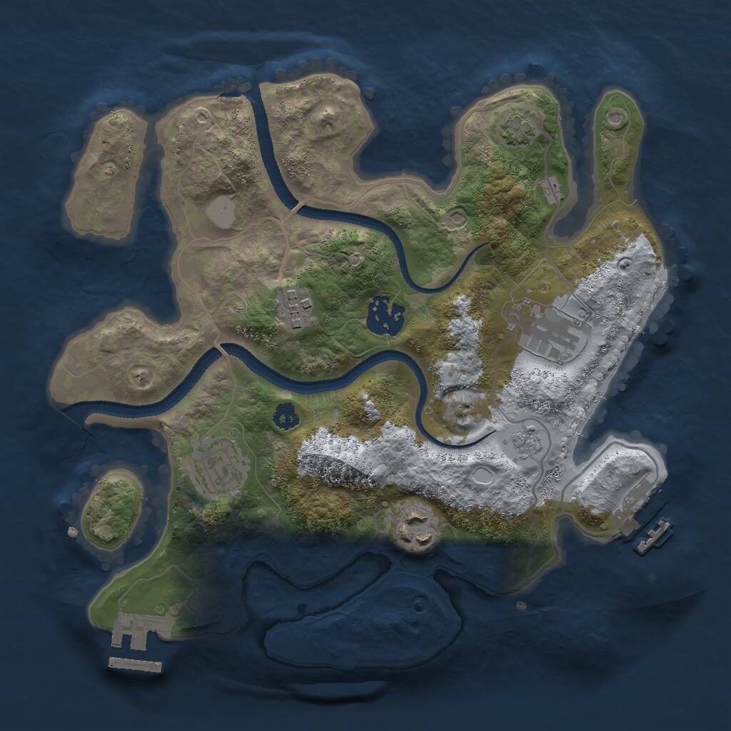 Rust Map: Procedural Map, Size: 2800, Seed: 678745367, 10 Monuments