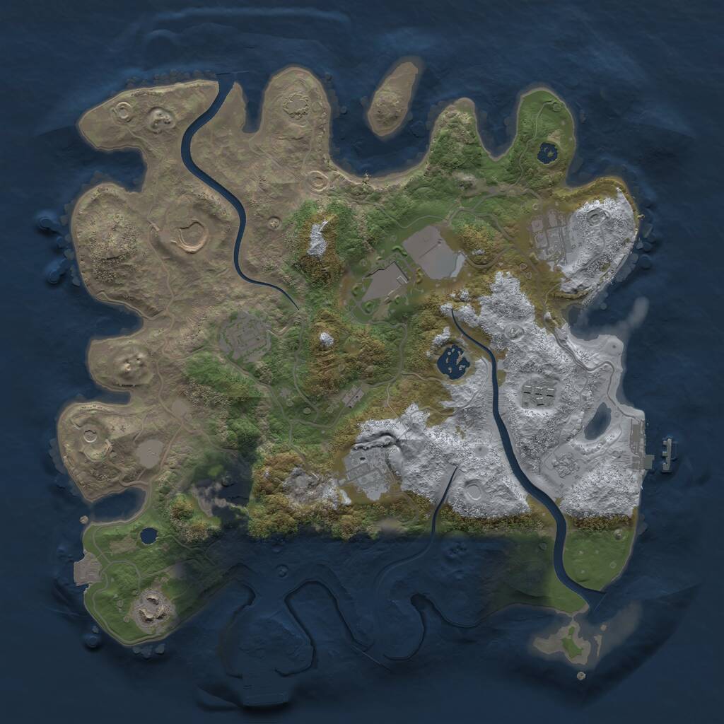 Rust Map: Procedural Map, Size: 3500, Seed: 111970, 15 Monuments