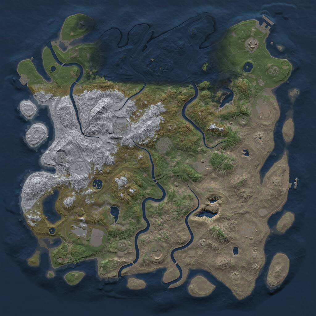 Rust Map: Procedural Map, Size: 4800, Seed: 645431857, 16 Monuments