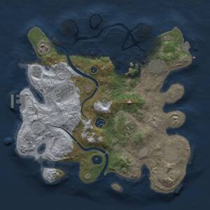 Thumbnail Rust Map: Procedural Map, Size: 3200, Seed: 335374643, 12 Monuments