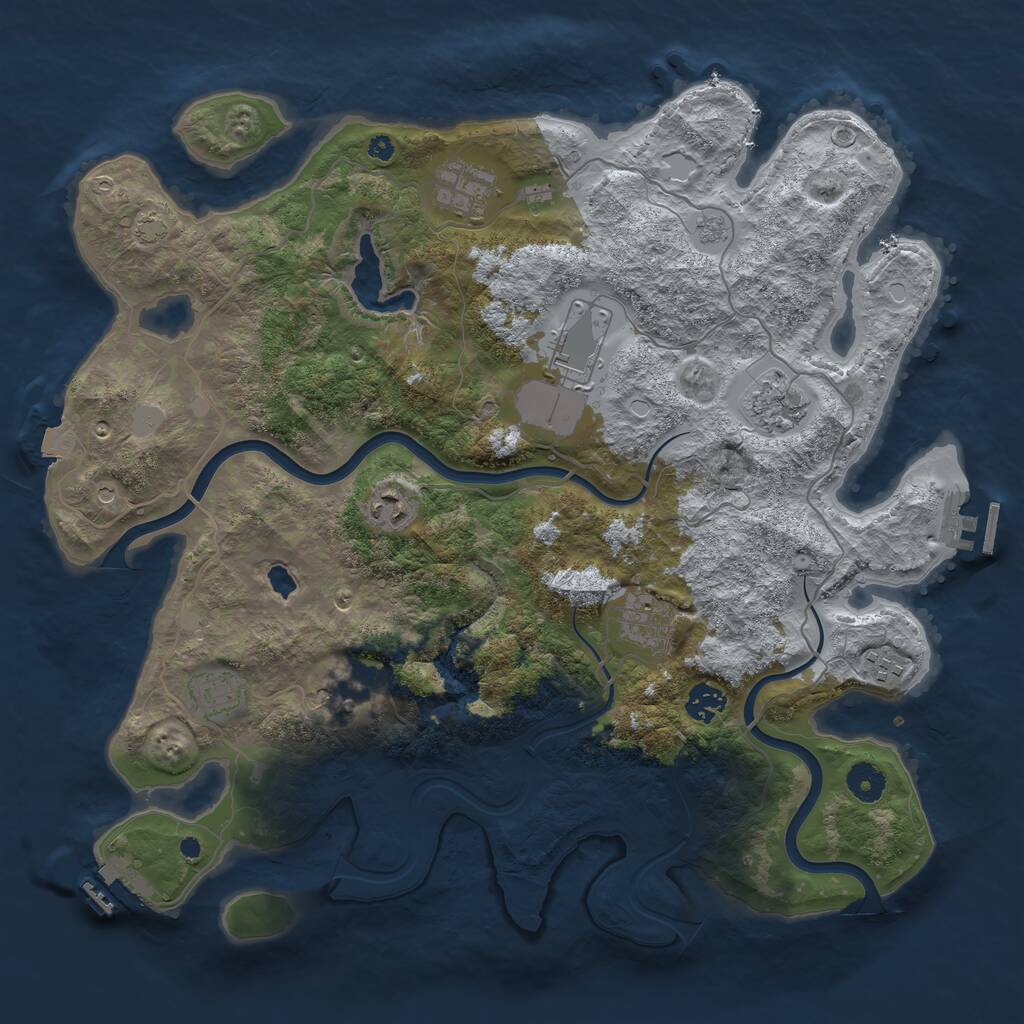 Rust Map: Procedural Map, Size: 4000, Seed: 91577320, 15 Monuments