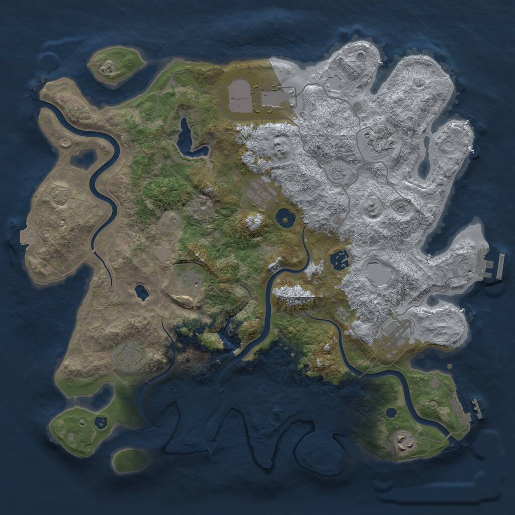 Rust Map: Procedural Map, Size: 4000, Seed: 91577320, 15 Monuments