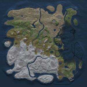Thumbnail Rust Map: Procedural Map, Size: 4500, Seed: 414727454, 17 Monuments