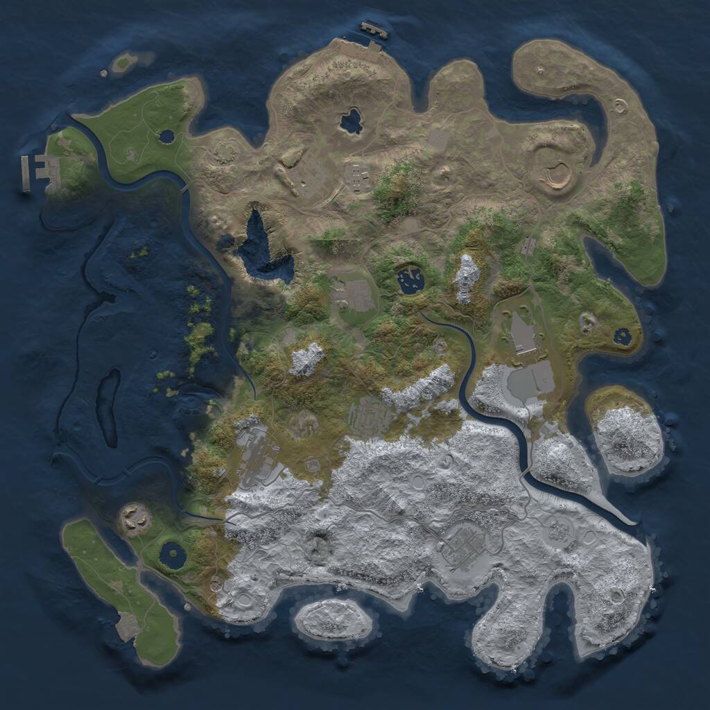 Rust Map: Procedural Map, Size: 4000, Seed: 583386556, 16 Monuments