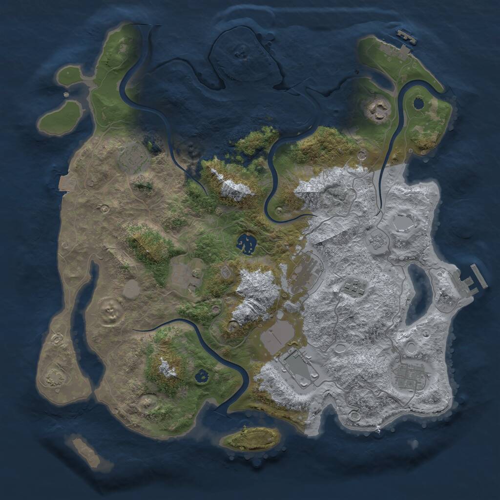 Rust Map: Procedural Map, Size: 3750, Seed: 403451084, 14 Monuments