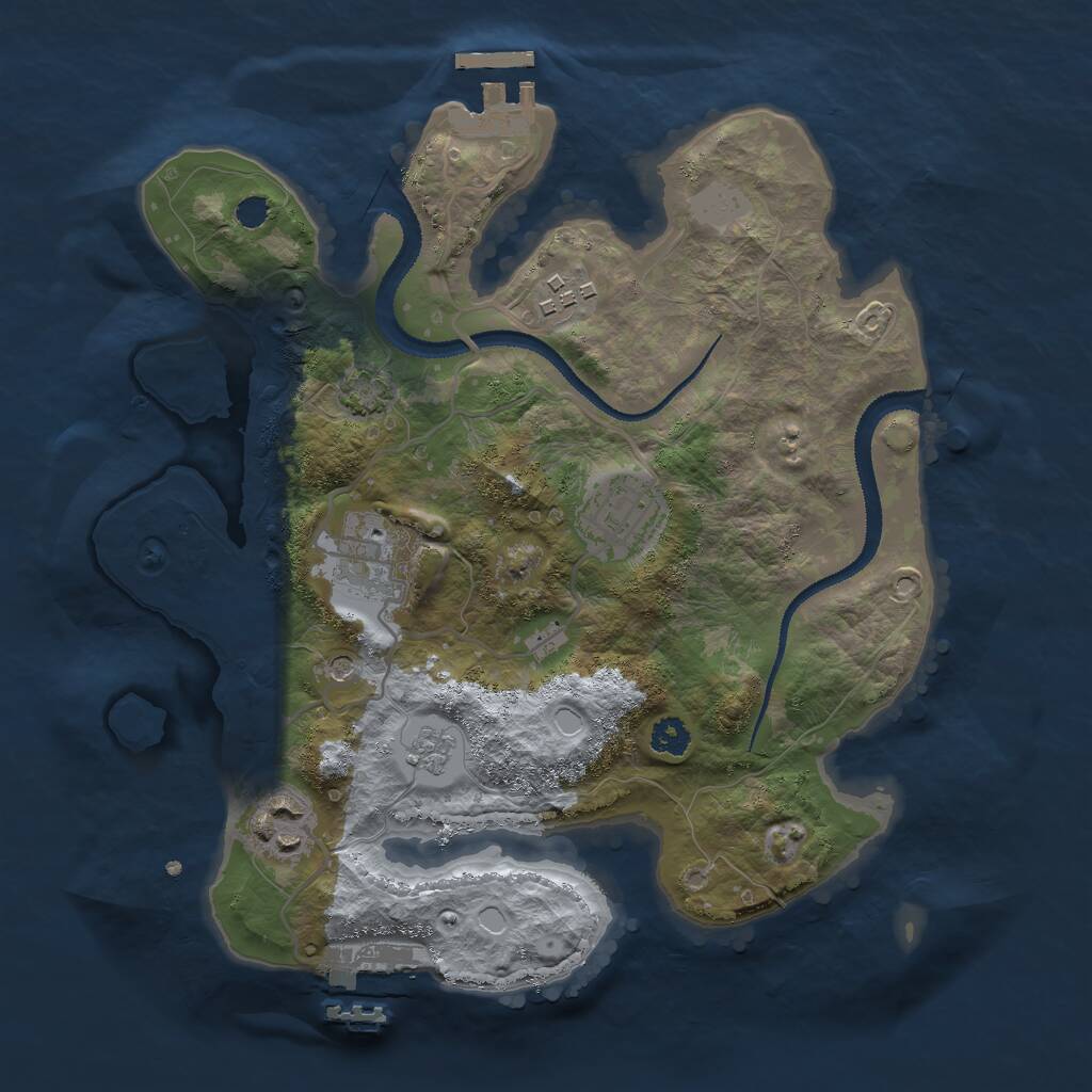 Rust Map: Procedural Map, Size: 2800, Seed: 592039, 10 Monuments