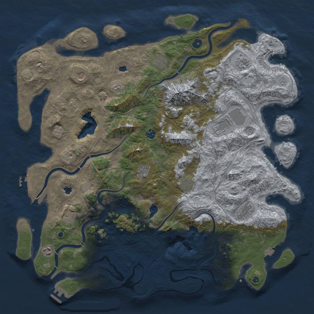 Rust Map: Procedural Map, Size: 5000, Seed: 64678, 17 Monuments
