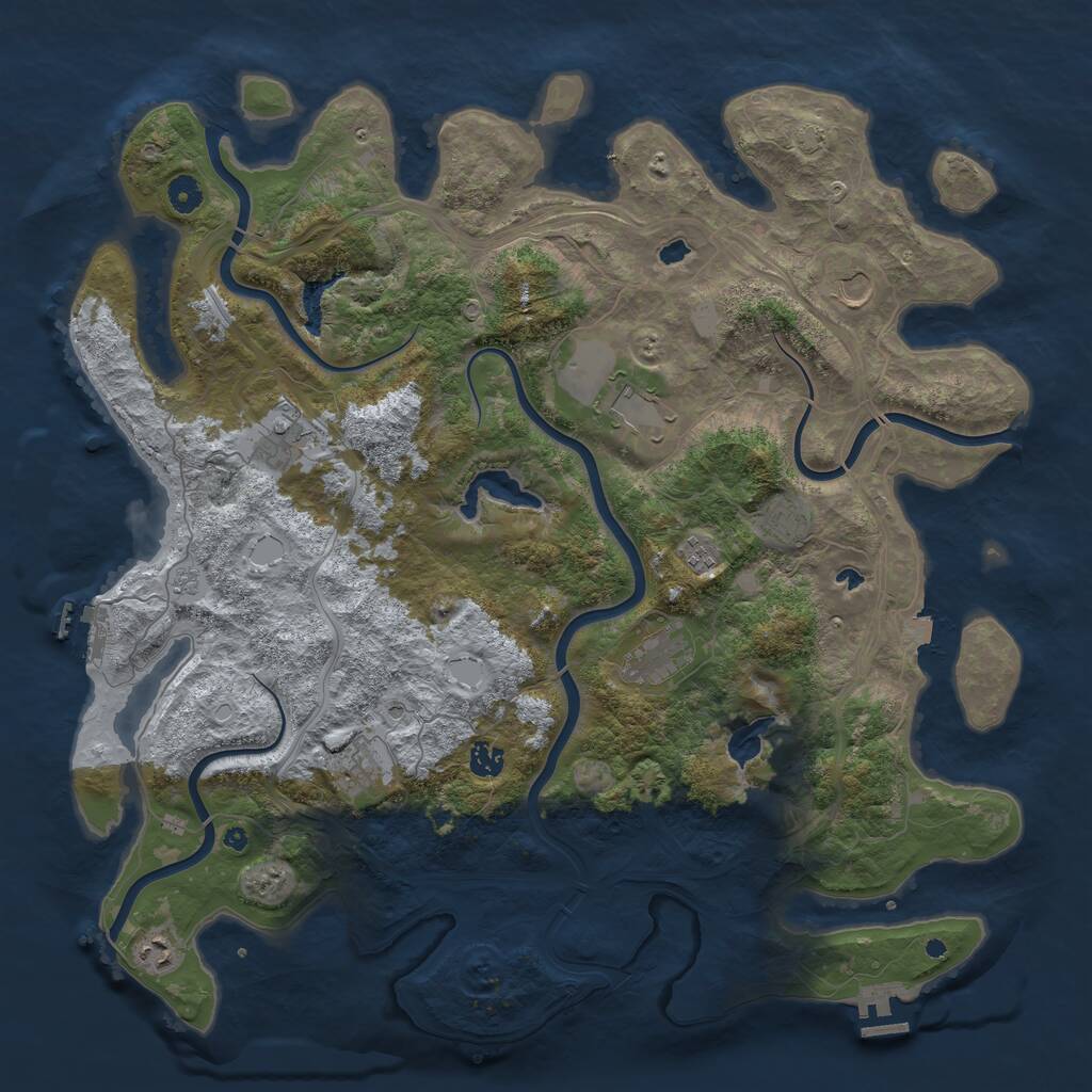 Rust Map: Procedural Map, Size: 4600, Seed: 1499430253, 15 Monuments