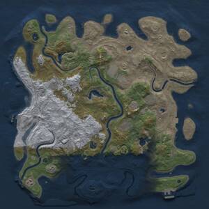 Thumbnail Rust Map: Procedural Map, Size: 4600, Seed: 1499430253, 15 Monuments