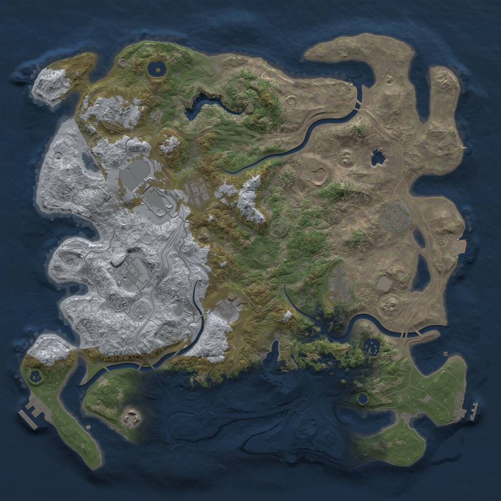 Rust Map: Procedural Map, Size: 4250, Seed: 209710927, 17 Monuments