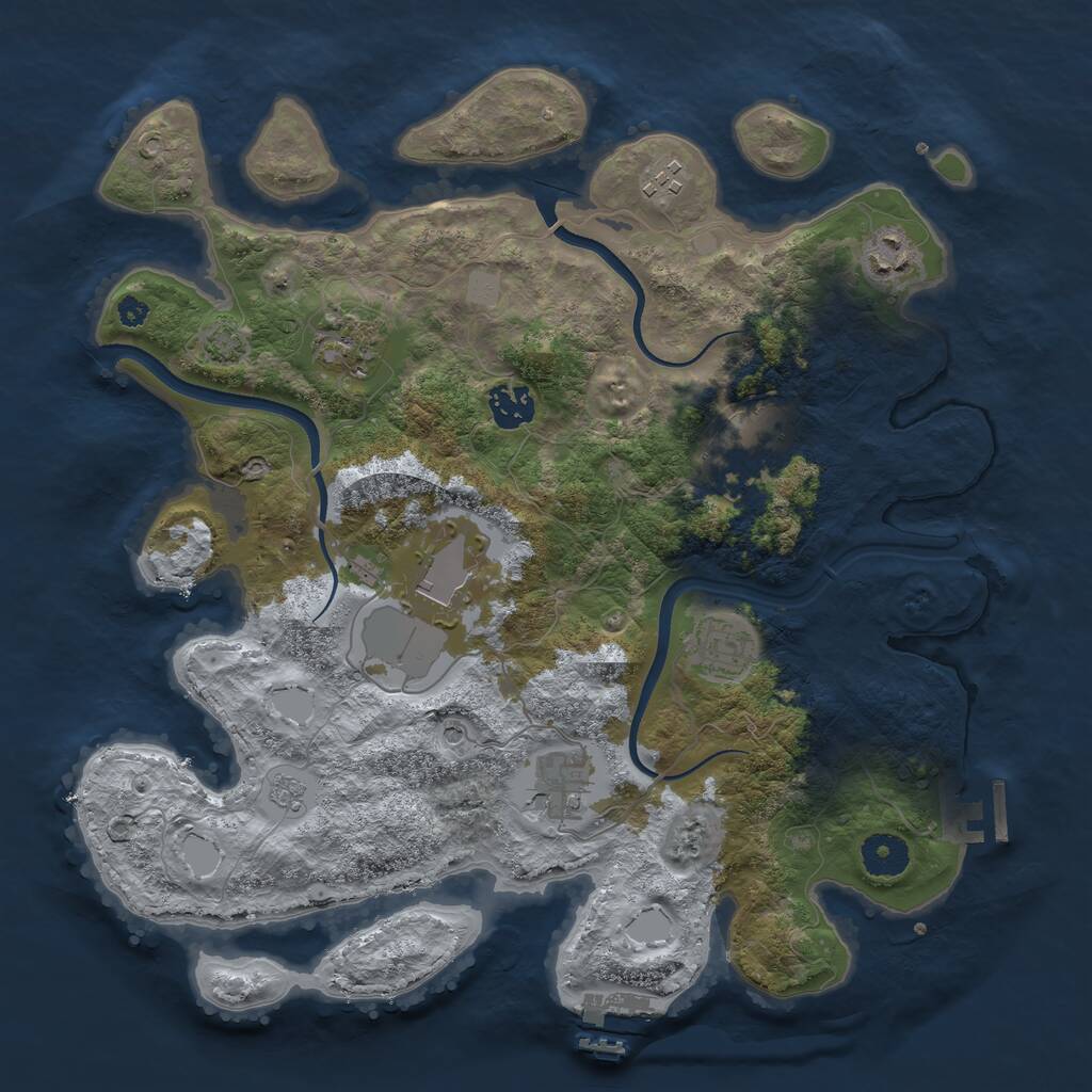 Rust Map: Procedural Map, Size: 3600, Seed: 278, 14 Monuments