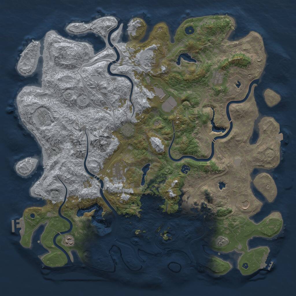 Rust Map: Procedural Map, Size: 5000, Seed: 482458, 17 Monuments