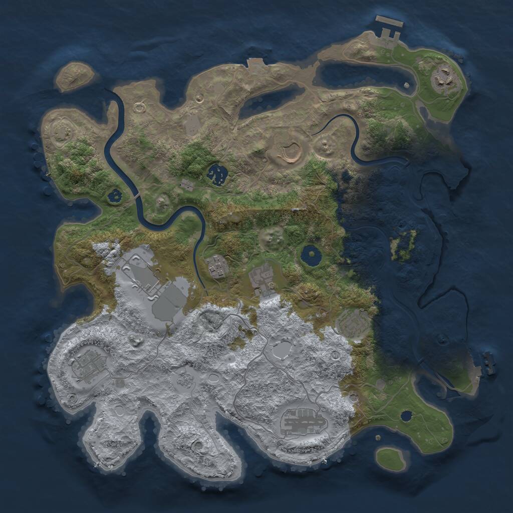 Rust Map: Procedural Map, Size: 3750, Seed: 1644852302, 15 Monuments