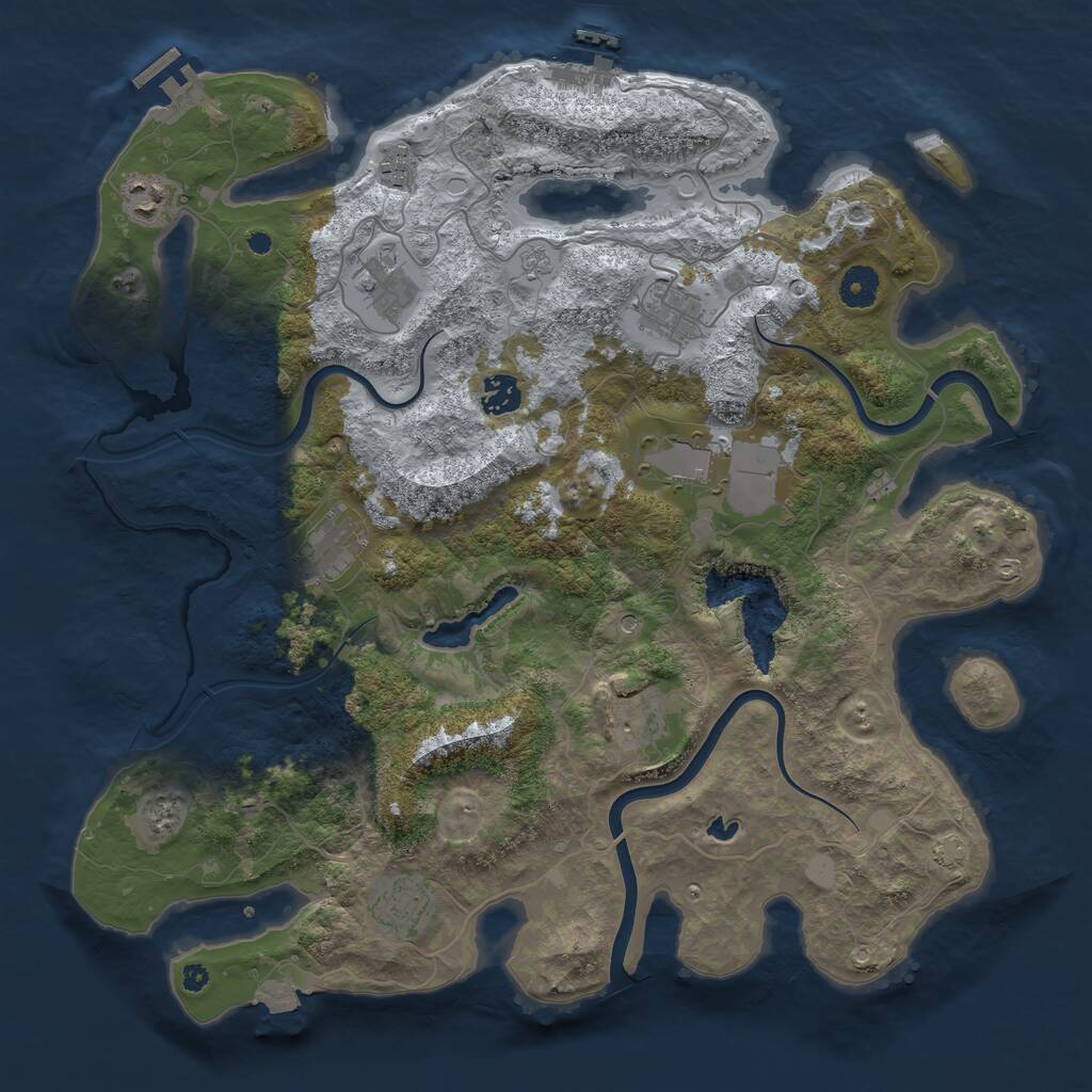 Rust Map: Procedural Map, Size: 4000, Seed: 1086535475, 15 Monuments