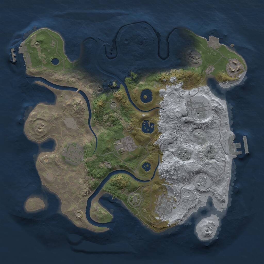 Rust Map: Procedural Map, Size: 3000, Seed: 819593055, 13 Monuments