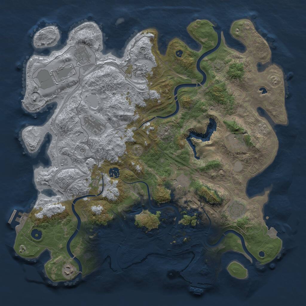 Rust Map: Procedural Map, Size: 4250, Seed: 2004531469, 16 Monuments