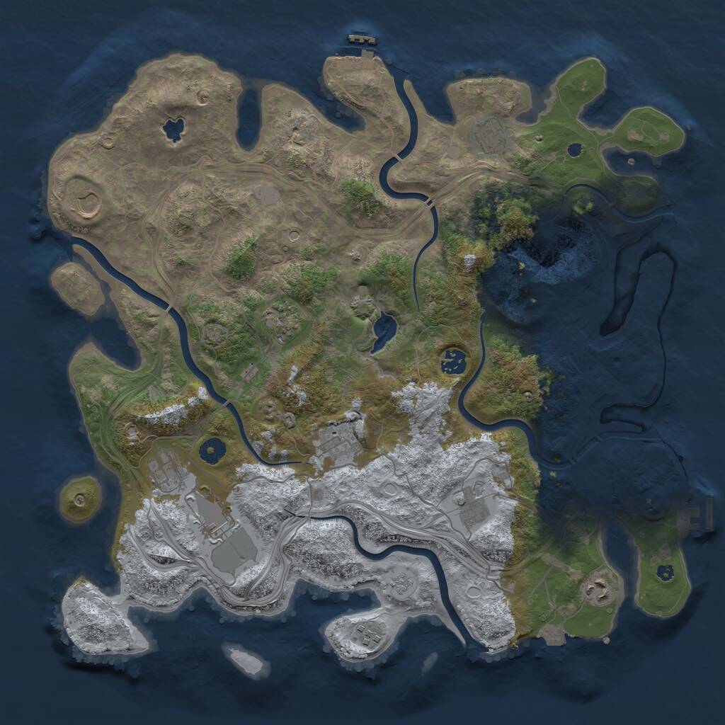 Rust Map: Procedural Map, Size: 4250, Seed: 295735521, 16 Monuments