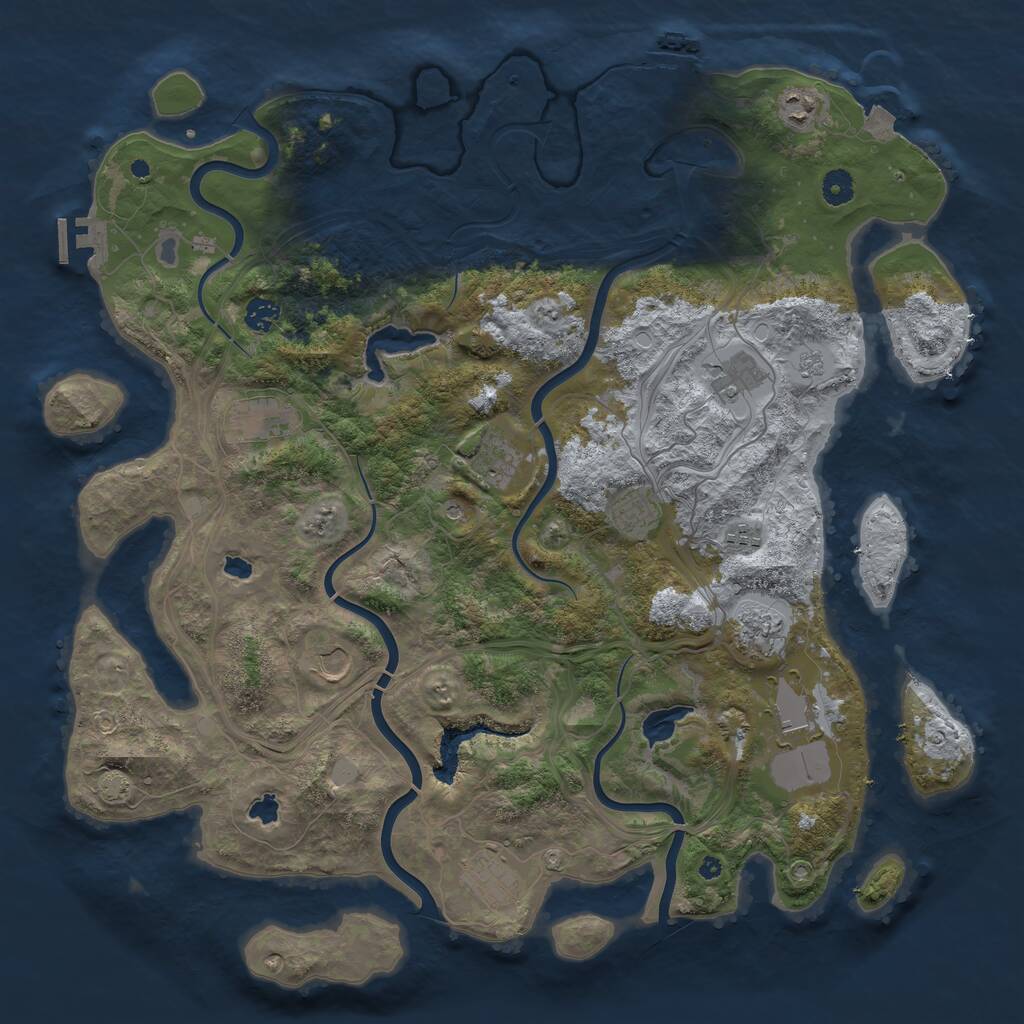 Rust Map: Procedural Map, Size: 4500, Seed: 775202764, 17 Monuments