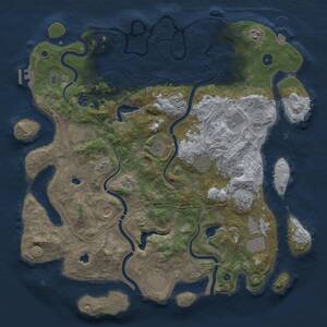 Thumbnail Rust Map: Procedural Map, Size: 4500, Seed: 775202764, 17 Monuments