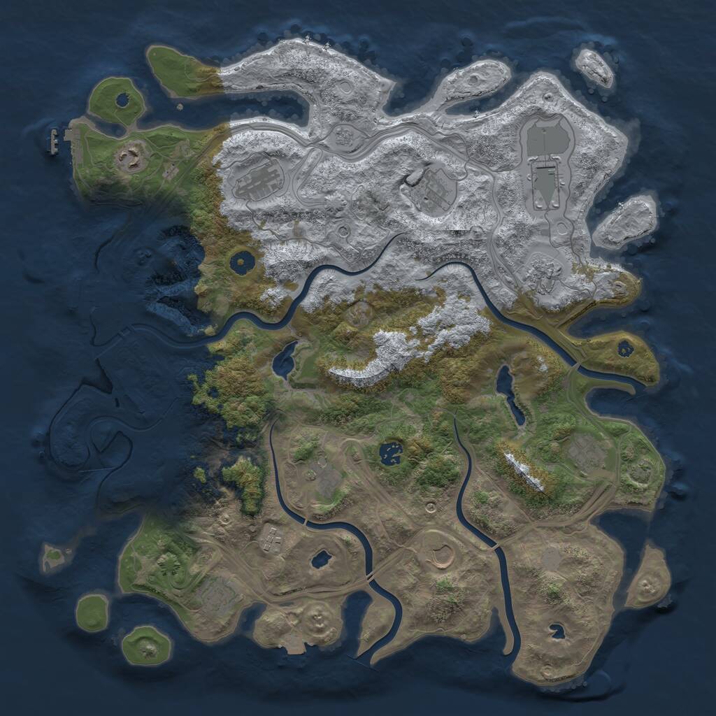 Rust Map: Procedural Map, Size: 4500, Seed: 1656799105, 17 Monuments