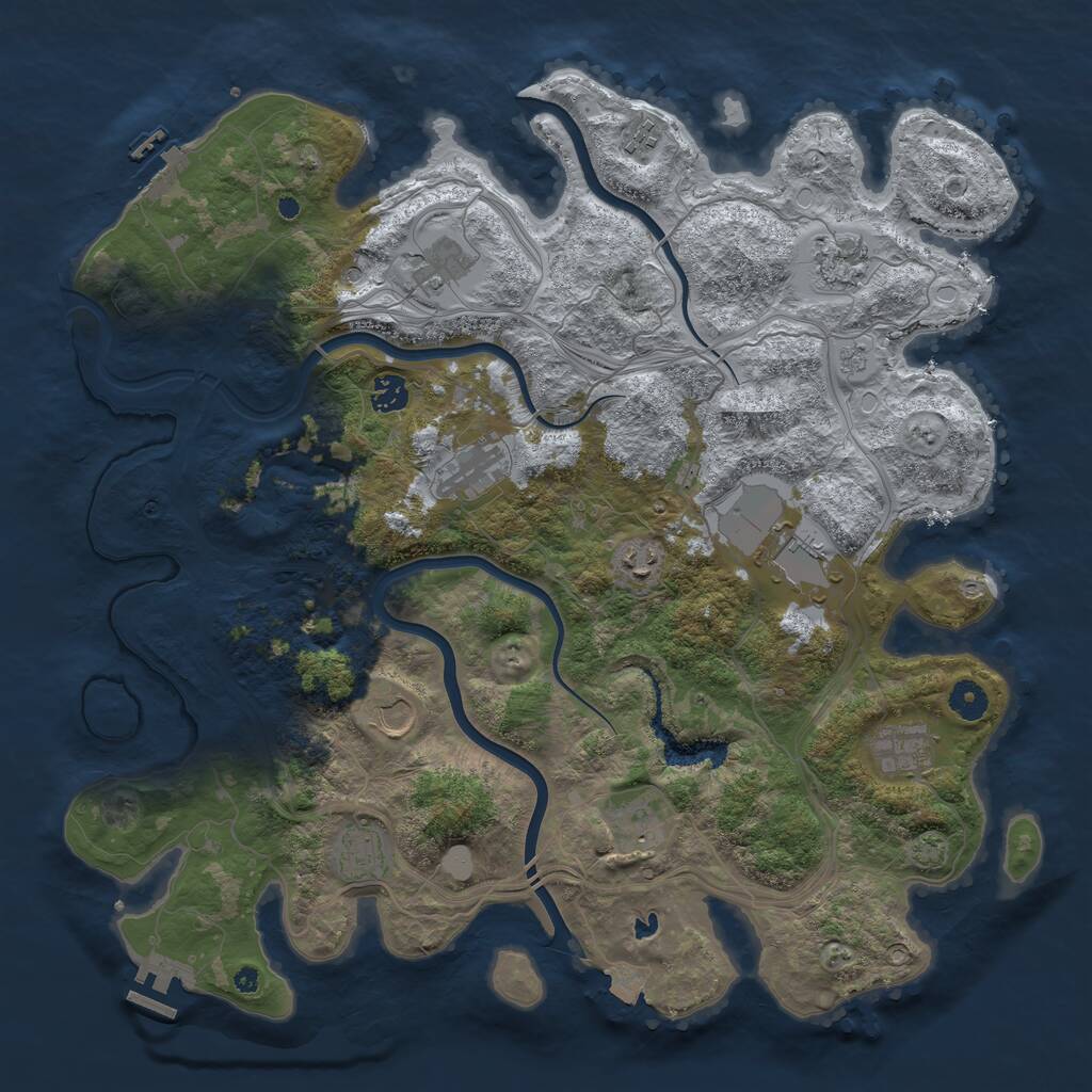 Rust Map: Procedural Map, Size: 4250, Seed: 1265711629, 17 Monuments