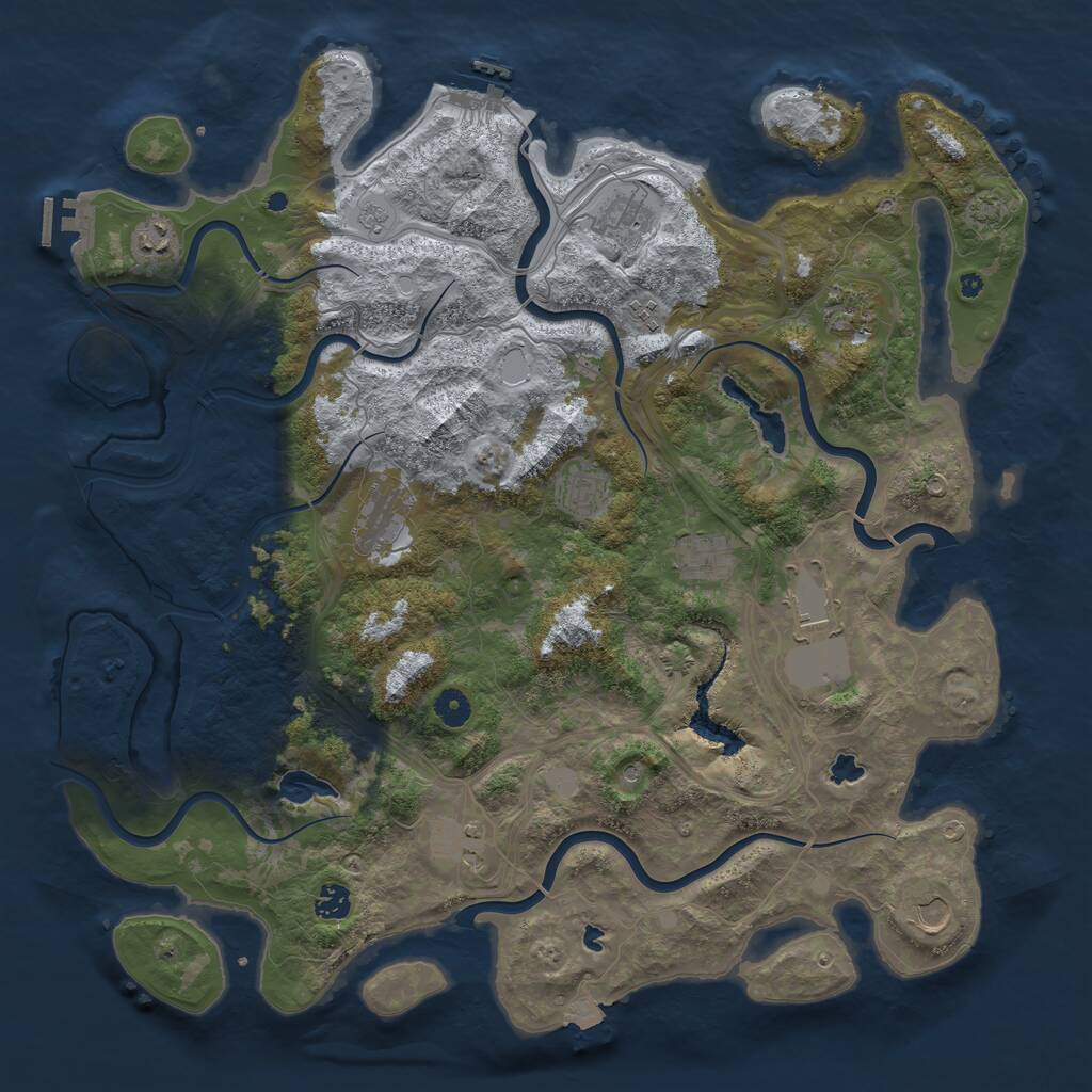 Rust Map: Procedural Map, Size: 4500, Seed: 311688000, 17 Monuments