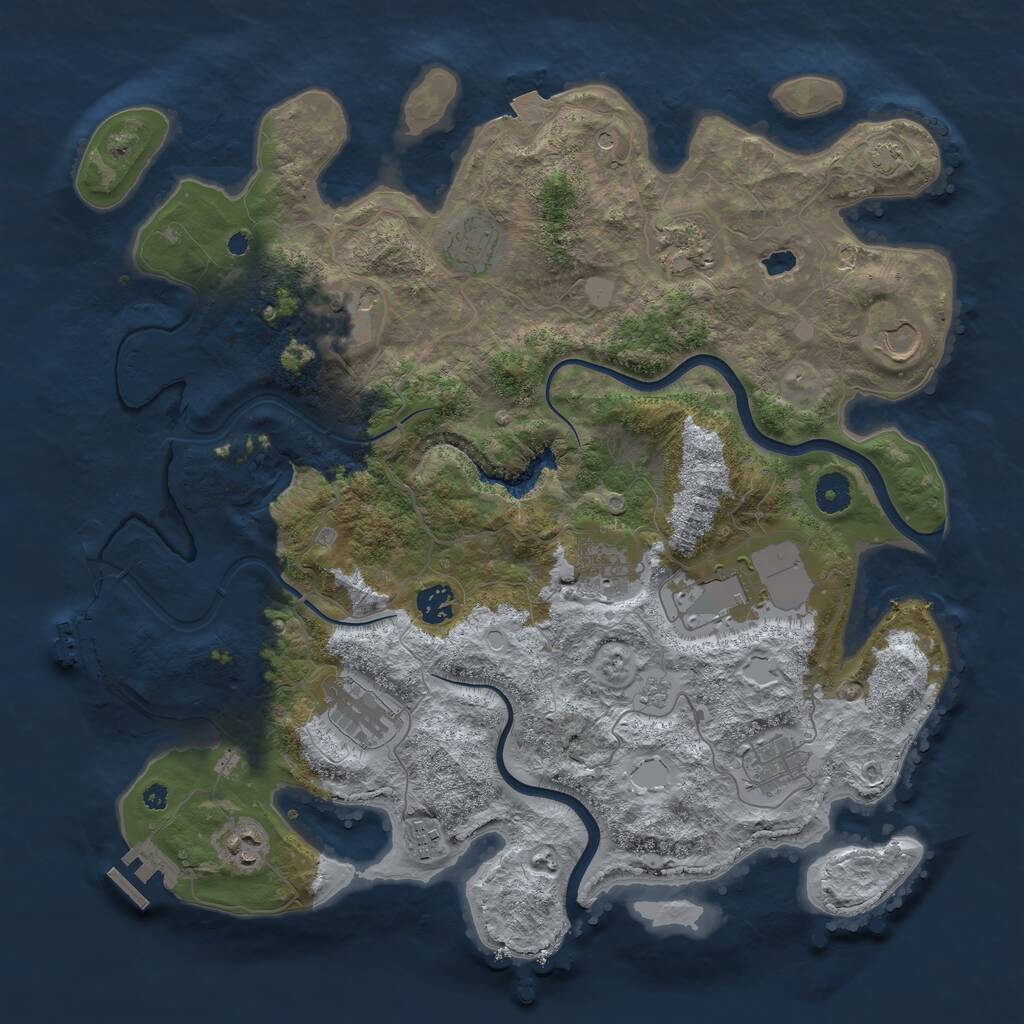 Rust Map: Procedural Map, Size: 4000, Seed: 10090430, 17 Monuments