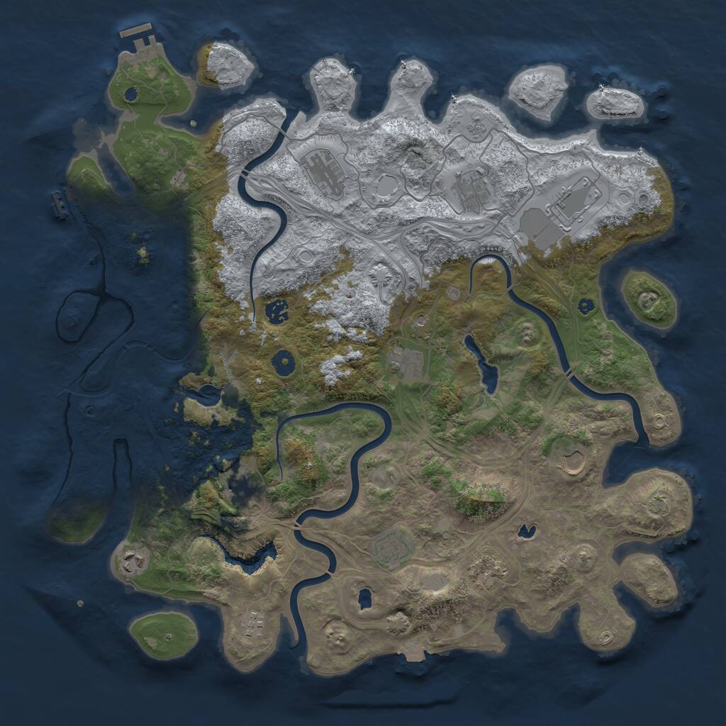 Rust Map: Procedural Map, Size: 4500, Seed: 2017541483, 17 Monuments