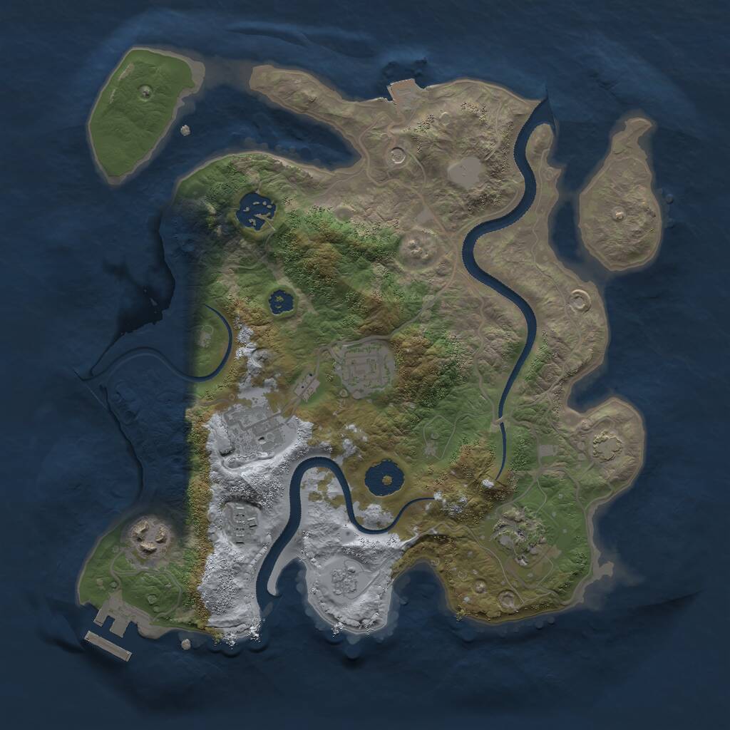 Rust Map: Procedural Map, Size: 3000, Seed: 1745080196, 11 Monuments