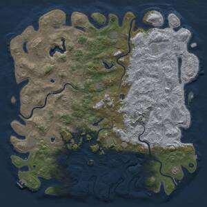 Thumbnail Rust Map: Procedural Map, Size: 6000, Seed: 1088893511, 17 Monuments