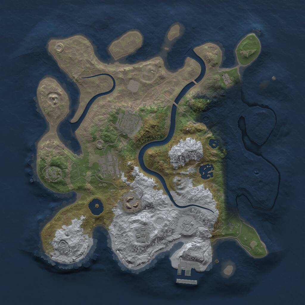 Rust Map: Procedural Map, Size: 3000, Seed: 1721131473, 10 Monuments