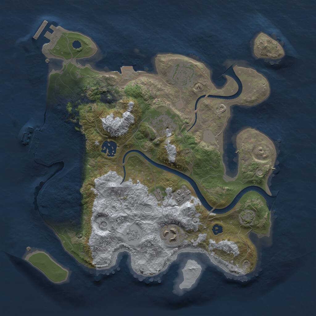 Rust Map: Procedural Map, Size: 3000, Seed: 14248408, 11 Monuments