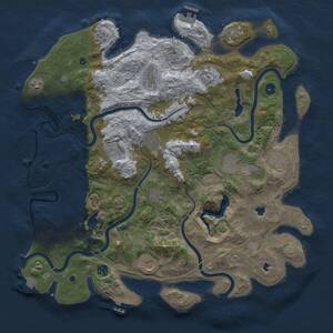 Thumbnail Rust Map: Procedural Map, Size: 4500, Seed: 606837926, 17 Monuments