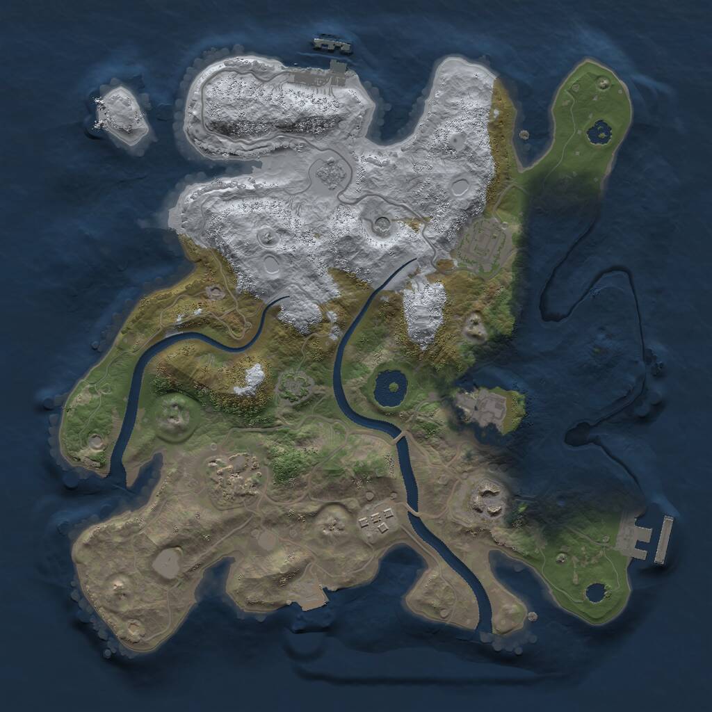 Rust Map: Procedural Map, Size: 3000, Seed: 1538447703, 11 Monuments