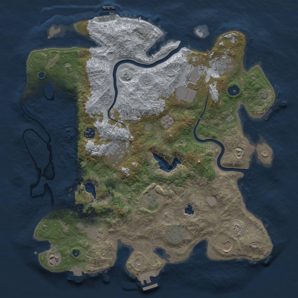 Rust Map: Procedural Map, Size: 4000, Seed: 1221675198, 16 Monuments