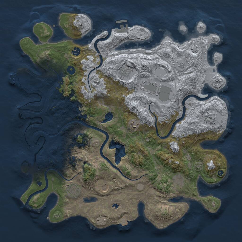 Rust Map: Procedural Map, Size: 4250, Seed: 1501974508, 15 Monuments