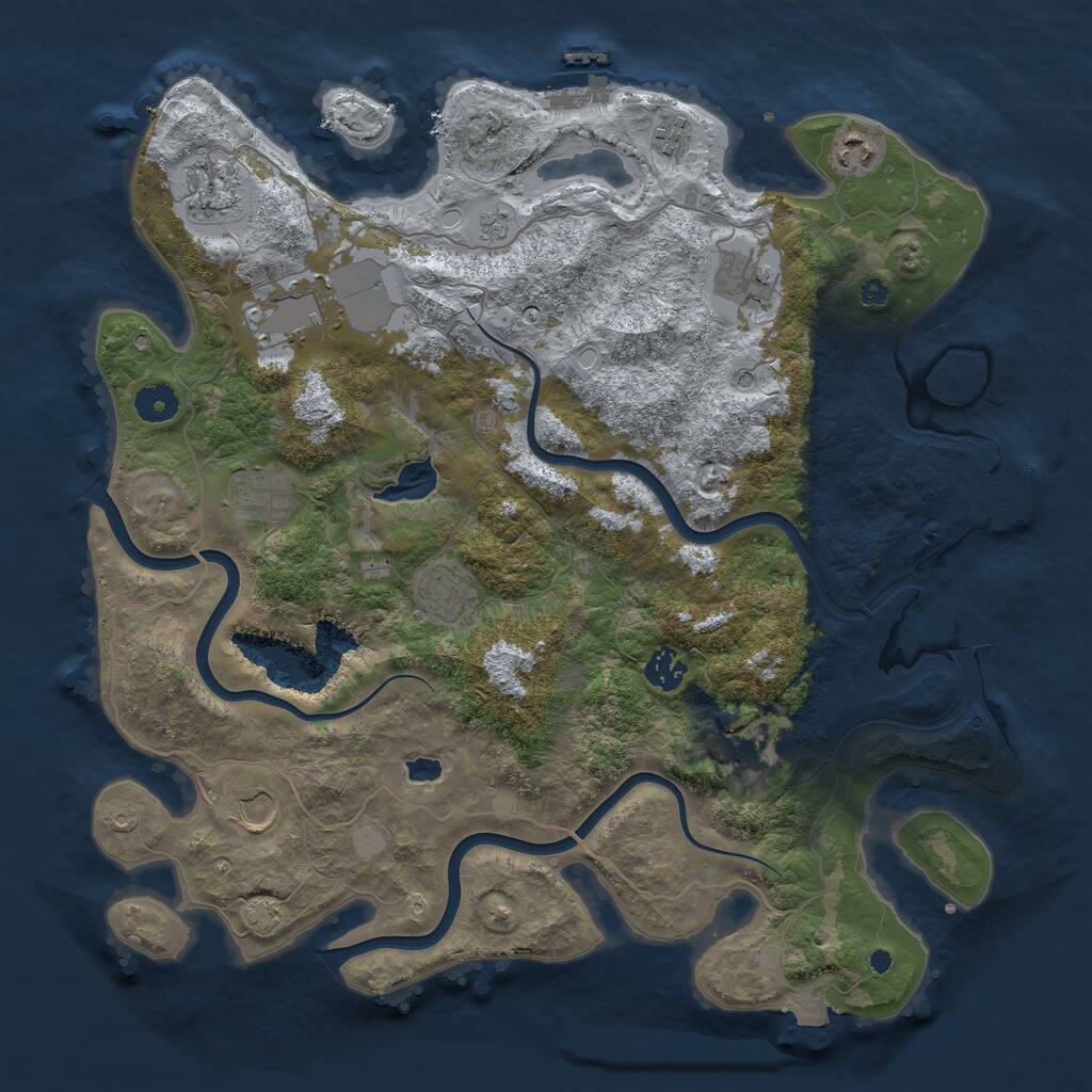 Rust Map: Procedural Map, Size: 4000, Seed: 955912394, 16 Monuments