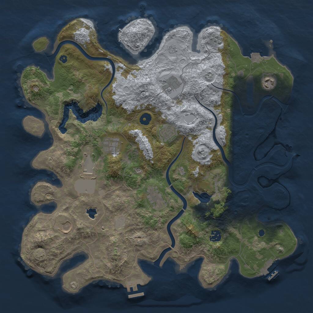 Rust Map: Procedural Map, Size: 4000, Seed: 1992662578, 15 Monuments