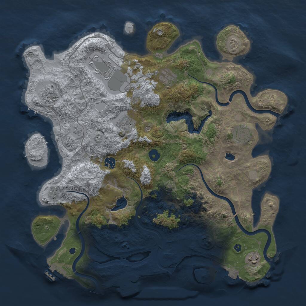 Rust Map: Procedural Map, Size: 4000, Seed: 26500, 14 Monuments