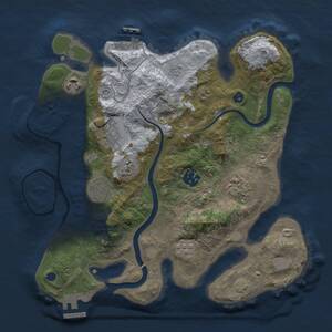 Thumbnail Rust Map: Procedural Map, Size: 3000, Seed: 1539684653, 12 Monuments
