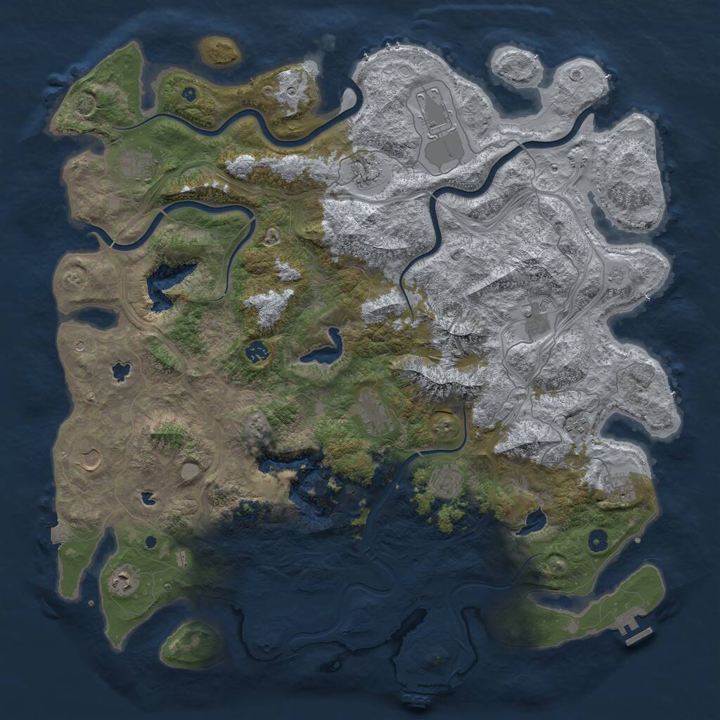 Rust Map: Procedural Map, Size: 5000, Seed: 12556, 17 Monuments