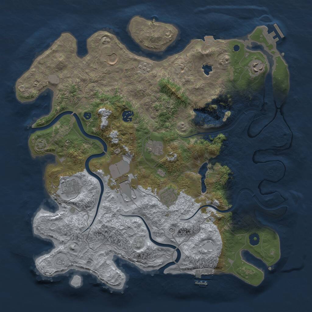 Rust Map: Procedural Map, Size: 4000, Seed: 463547354, 14 Monuments